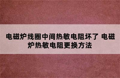 电磁炉线圈中间热敏电阻坏了 电磁炉热敏电阻更换方法